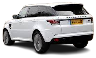 White Range Rover Sport rear view prize car